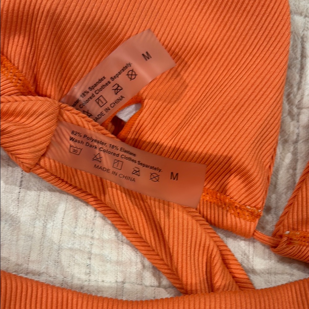 SHEIN Ribbed Orange Bikini Set - Picture 4 of 4